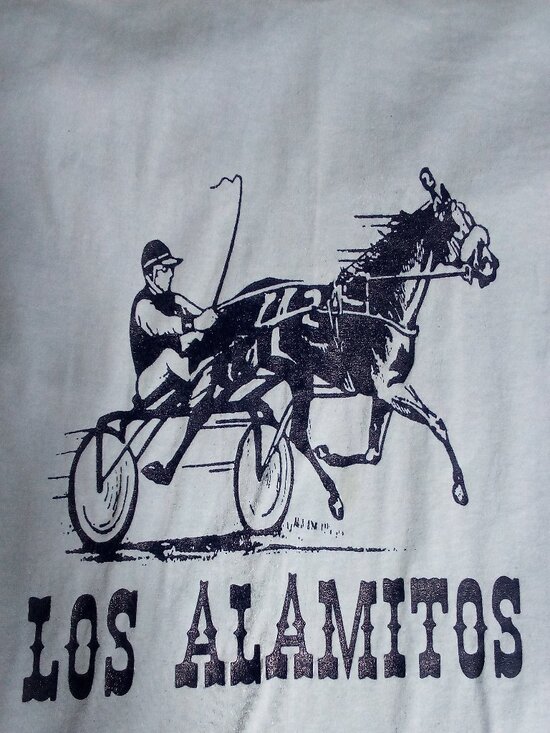 Vintage Los Alamitos Harness Horse Race Track T-Shirt - Picture 1 of 6